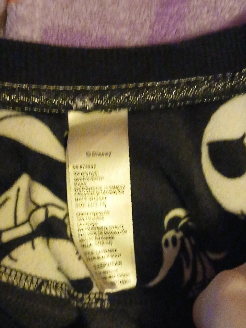 Disney Black and White Jack Skellington Sleep Shirt - Picture 2 of 2